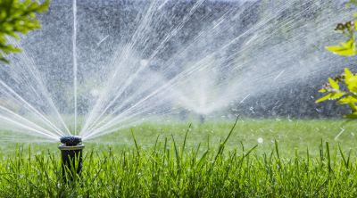 Lawn with Sprinkler System